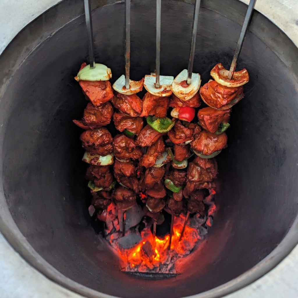 chicken tikka in tandoori oven